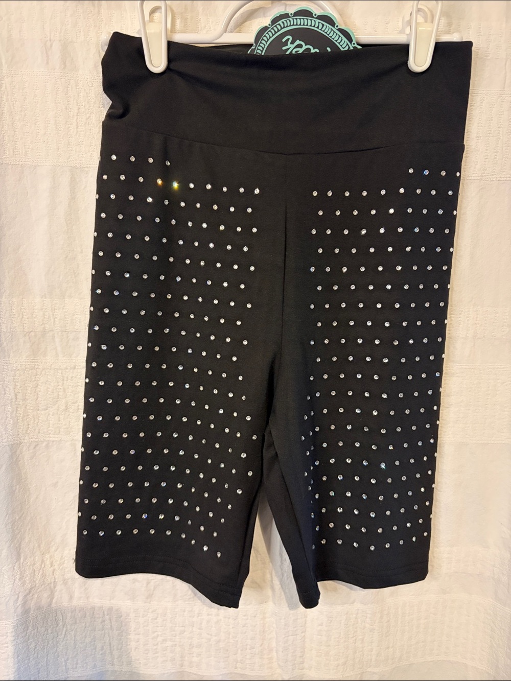 NWT sterling Kreek  bling biker shorts black